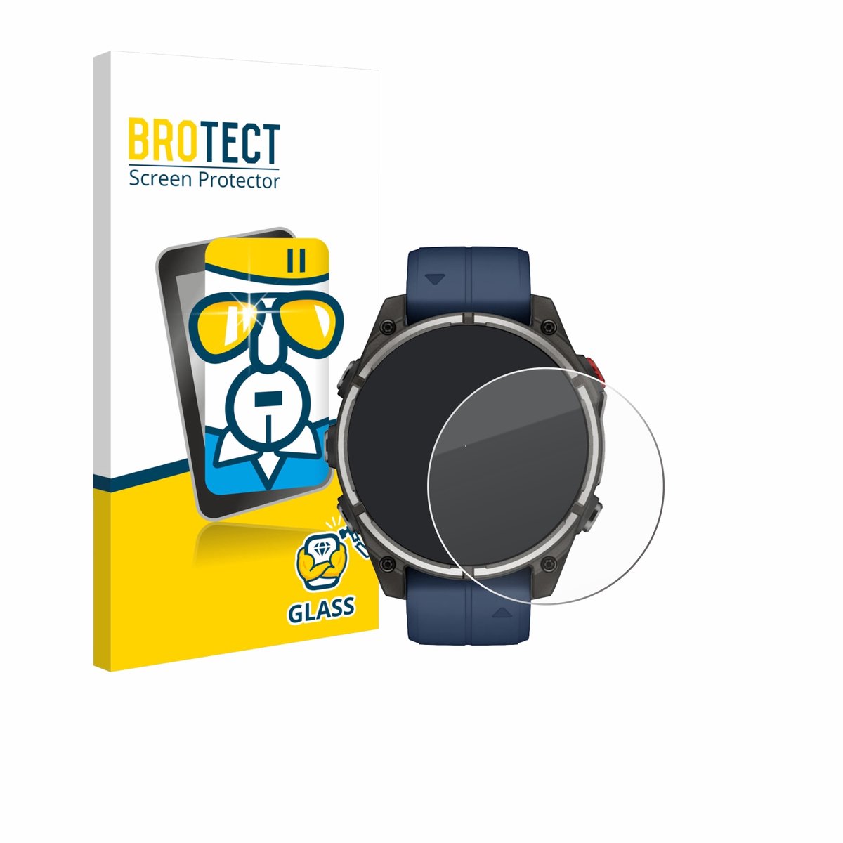 BROTECT - Glas Screenprotector voor Garmin quatix 8 Pro (47 mm) - Gehard Beschermglas 9H