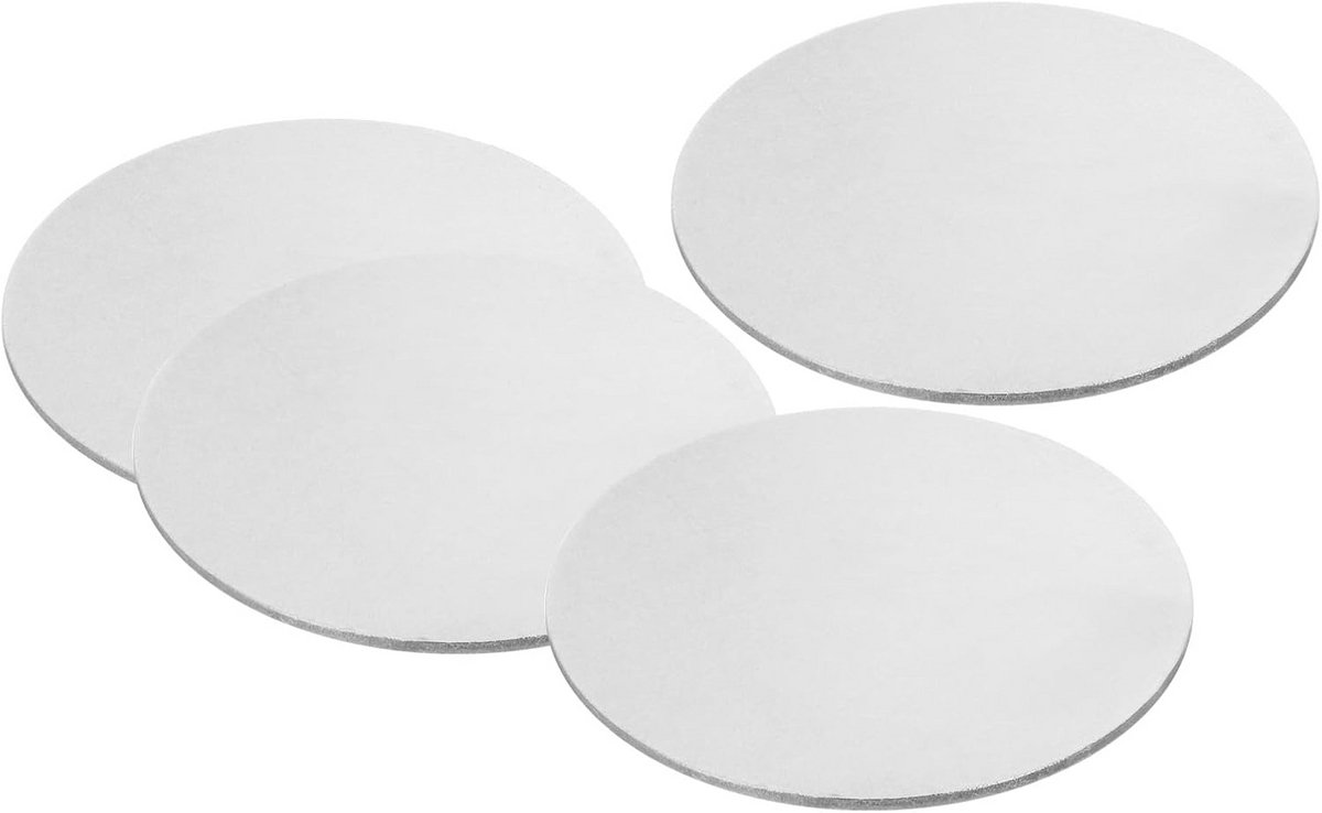 Ronde Metalen Schijven RVS 80mm - 4 Stuks voor Graveren en Stempelen