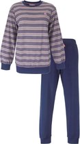 Tenderness Dames Pyjama - Badstof - Lange Mouwen - Blauw - Maat XL