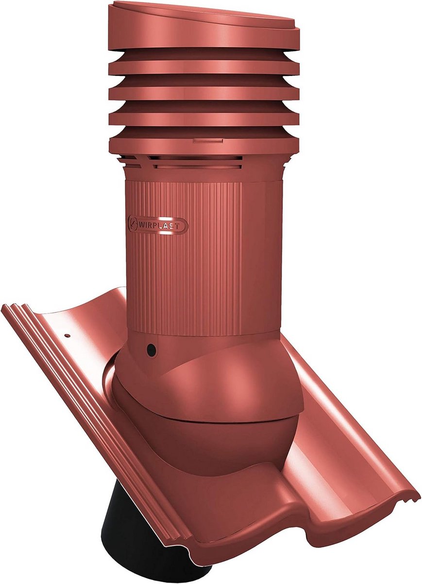 Ventilatie Doorvoer Dakpannen DN150 voor Braas, Nelskamp, IBF en Prodach Dakpannen - RAL 3009 Rood