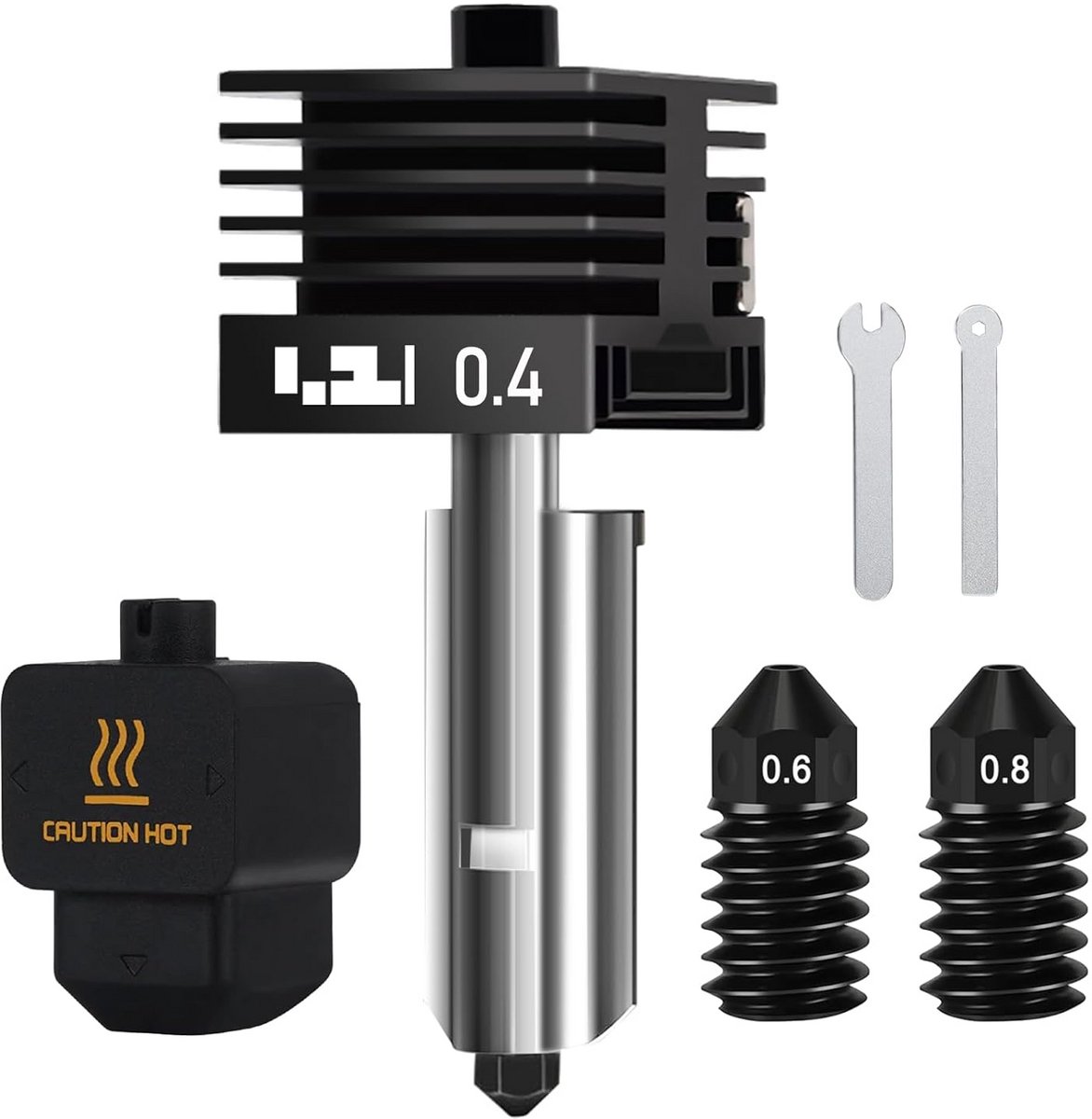Gehard Stalen 0.4 mm Hotend met 0.6 mm Nozzle voor 3D-printers