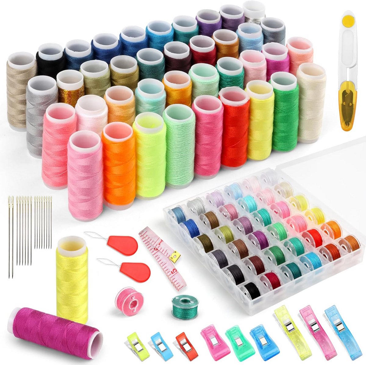 Complete Naaigaren Set met 39 Kleuren Spoelen voor Naaimachines