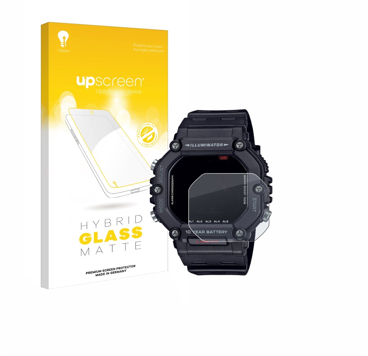 upscreen - Screenprotector voor Casio AE-1600H - Folie Beschermfolie Beschermglas matte