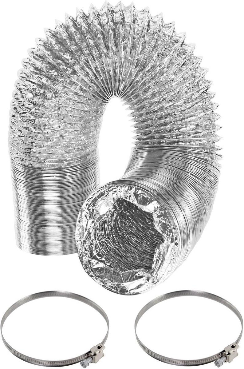 Flexibele Afzuigslang 5 Meter 100mm Aluminium Ventilatieslang voor Droger en Ventilatie