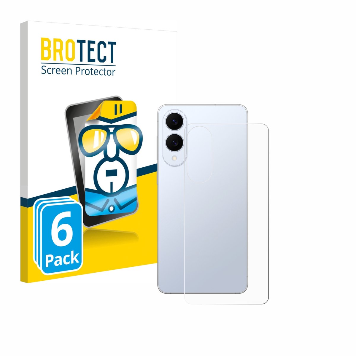 BROTECT - Screenprotector voor Samsung Galaxy S25 Edge (Achterkant) - Folie Beschermfolie transparant 6 Stuks