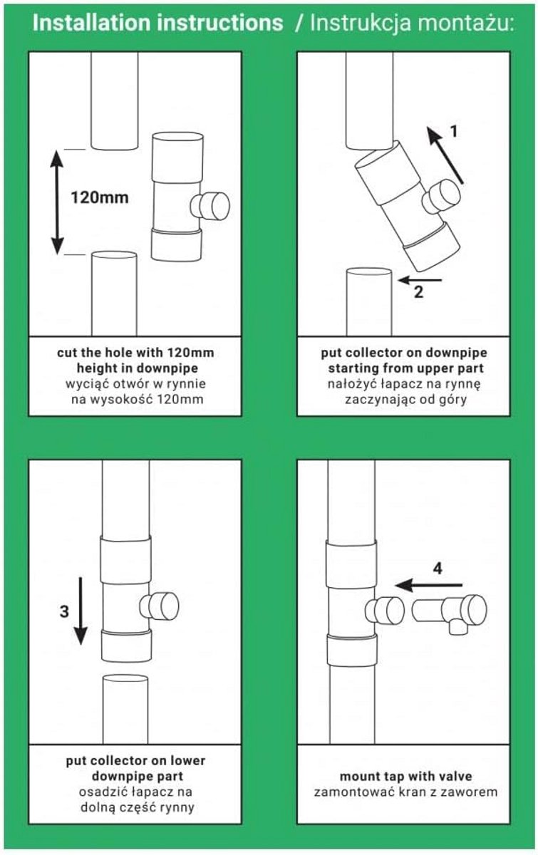 Regentonafsluiter 100 mm Bruin voor PVC en Metalen Afvoerbuizen