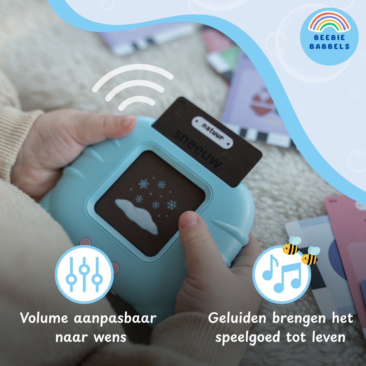 Beebie Babbels - De Taalbuddy - Blauwe Variant - Woordjes Leren - Het Spel om Nederlandse Woordjes te Leren - Educatief Speelgoed - Leer Nederlands - Montessori Speelgoed - Taalontwikkeling - Cognitieve Vaardigheden - Pratende Flitskaarten — afbeelding 15