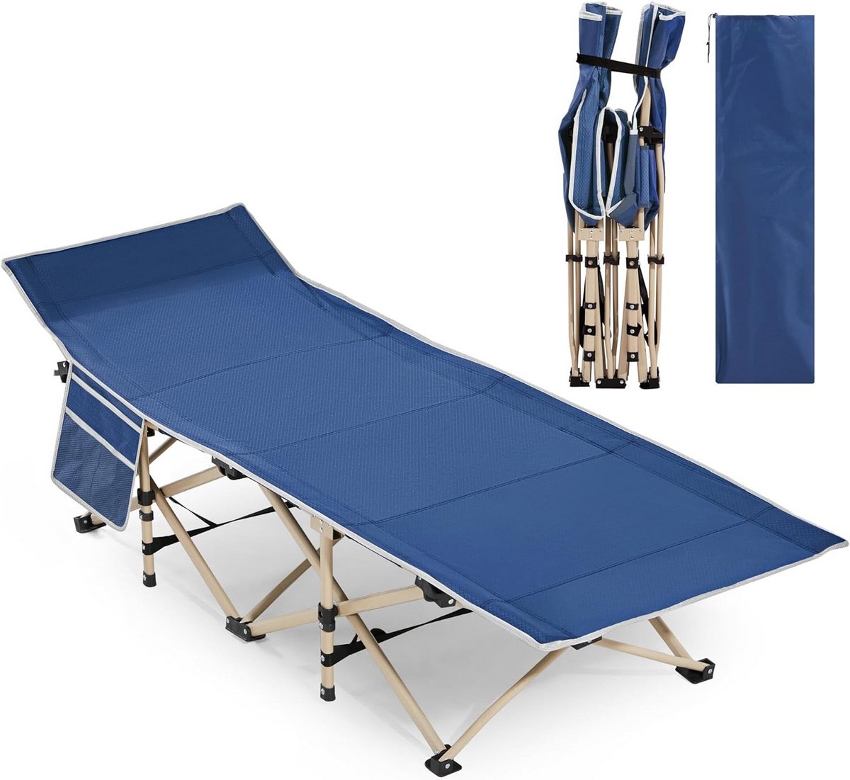 Inklapbaar veldbed met draagtas - Campingbed en logeerbed tot 150 kg
