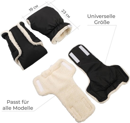 Waterdichte en Winddichte Handwarmer voor Kinderwagen en Buggy met Zachte Fleece Voering — afbeelding 5