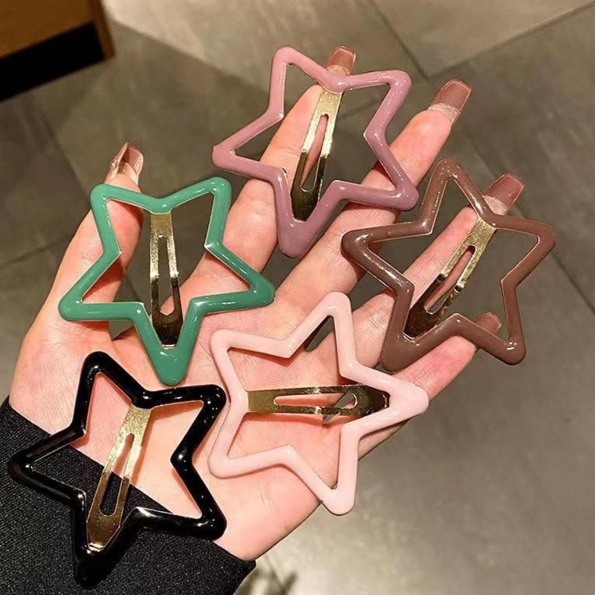 Set van 5 Zilveren Ster Haarklemmen Y2K Accessoire