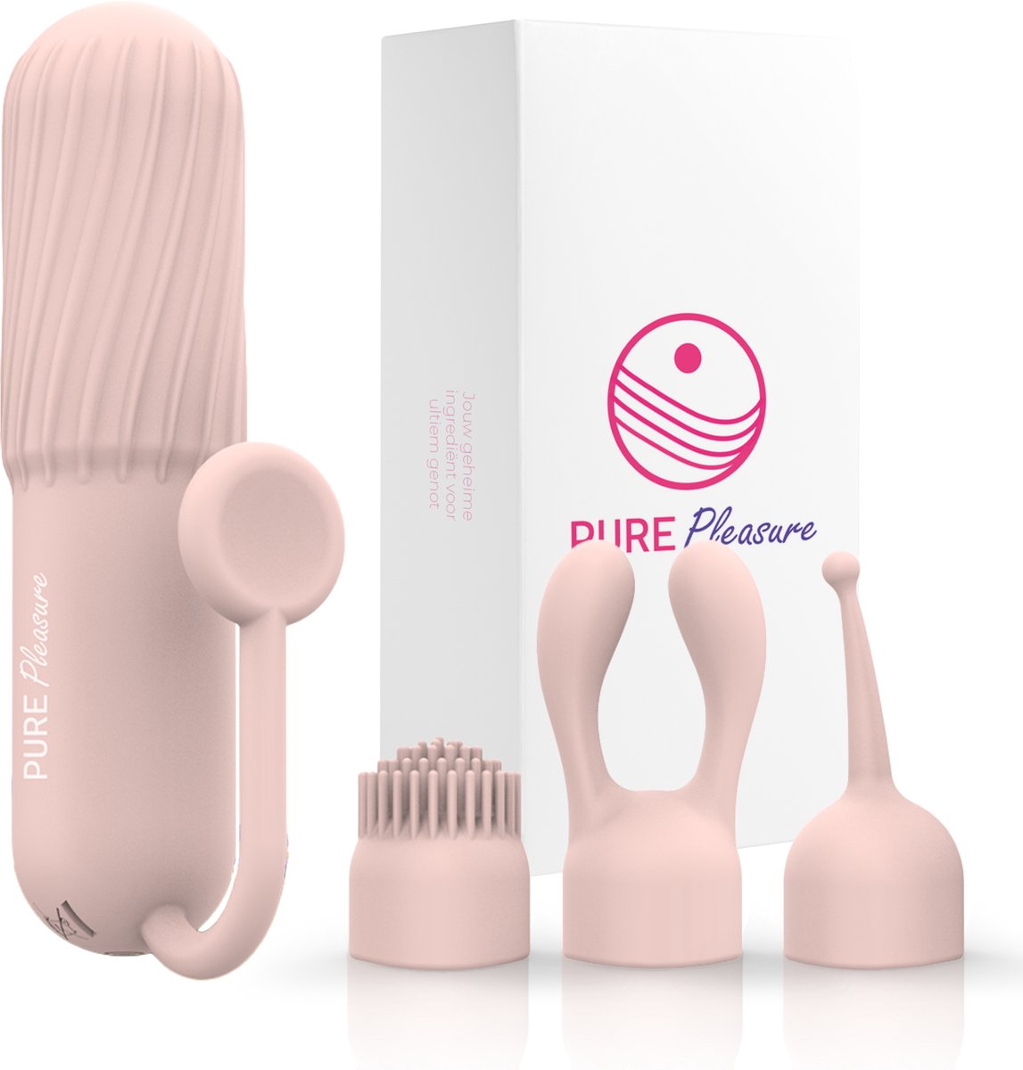 Pure Pleasure® Vibrators voor Vrouwen - Mini Bullet Vibrator - App & 3 Opzetstukken – Clitoris Stimulator – 10 Vibratiestanden – Oplaadbaar – Waterdicht – Roze – Compact Formaat