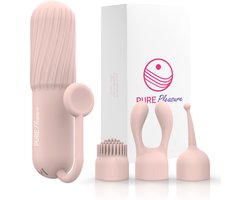 Pure Pleasure® Vibrators voor Vrouwen - Mini Bullet Vibrator - App & 3 Opzetstukken – Clitoris Stimulator – 10 Vibratiestanden – Oplaadbaar – Waterdicht – Roze – Compact Formaat