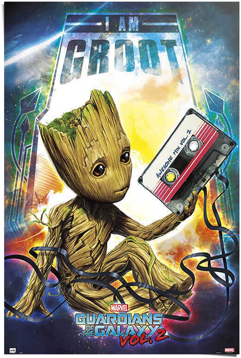 REINDERS Poster Guardians Of The Galaxy - Vol 2 - 91,5 x 61 - Papier - REINDERS Bonte kleuren