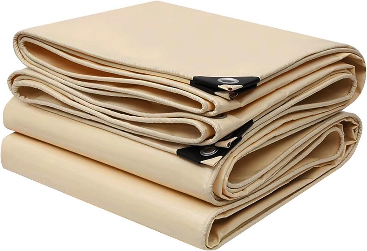 Zeildoek Zwaar Beige PVC Waterdicht 500g/m² Grondzeil voor Camping en Buiten