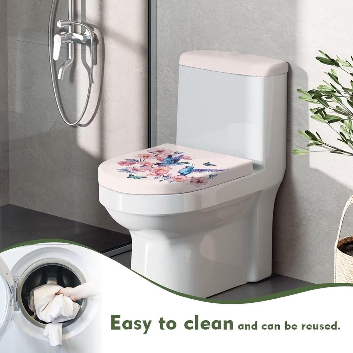 Set van 2 Decoratieve Toilet & Tank Dekselhoezen - Universeel & Wasbaar