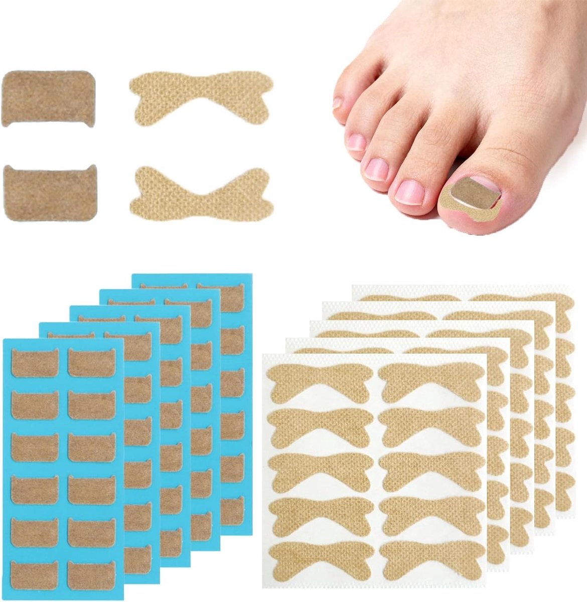 Teennagelcorrectiepleisters - 110 stuks - behandeling ingegroeide teennagels