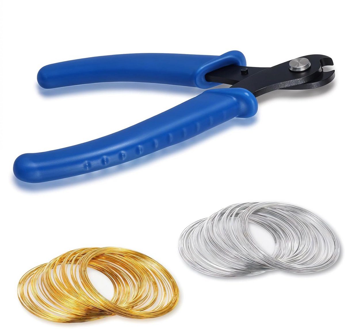 Set van 200 Geheugendraad Lusjes 0.6 mm - Goud en Zilver voor Sieraden Maken