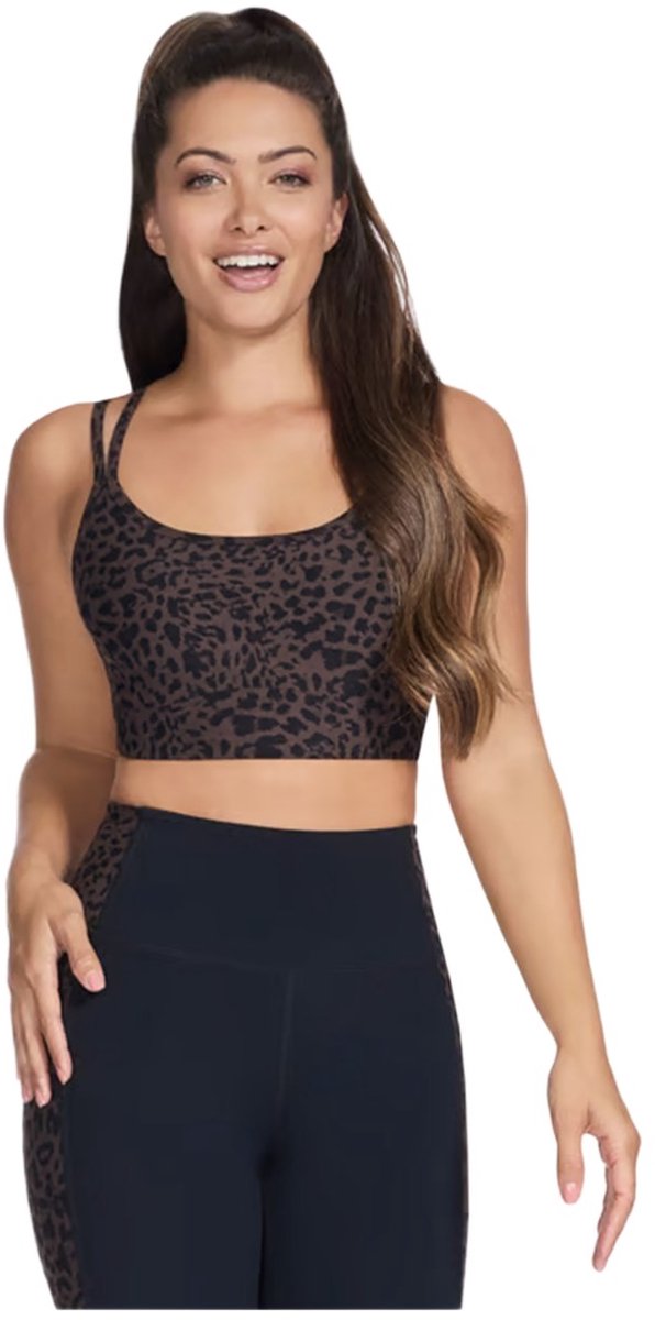 Skechers GOwalk Cheetah Sportbeha voor Dames – Zwart (BR51-CHT)