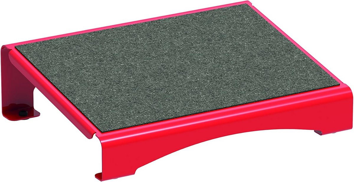 Ergonomische voetsteun voor thuis- en kantoor, verstelbare metalen voetsteun met anti-slipvoetjes, rood