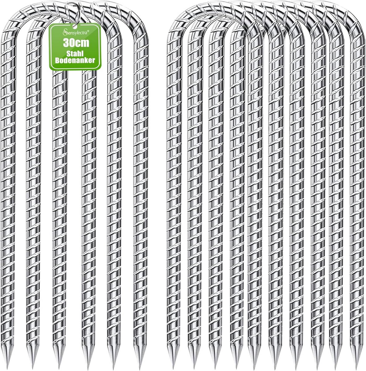 Stevige Grondpennen Set van 10 - Gegalvaniseerd Staal - 30 cm voor Trampoline, Tent en Schutting