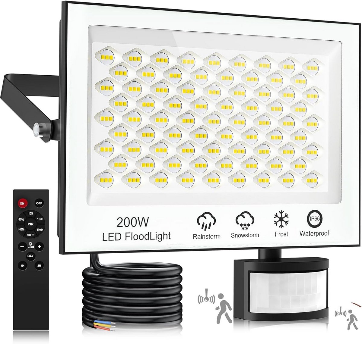 Krachtige LED Buitenlamp met Bewegingsmelder en Afstandsbediening