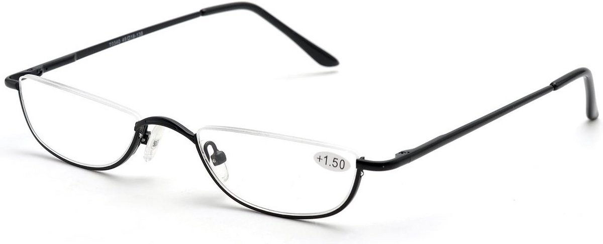 Klassieke Leesbril Unisex Metalen Montuur Halve Maan Sterkte +1.0 tot +4.0