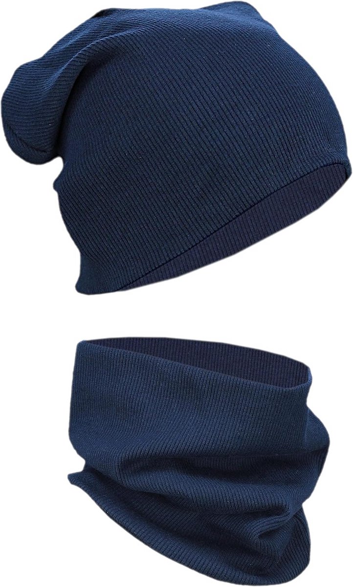 Warme Unisex Muts en Colsjaal Set - Tweelaags Katoen voor Herfst & Winter