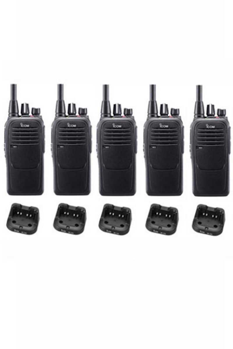 Set van 5 Icom IC-F29SR2 UHF PMR446 IP67 Waterdicht