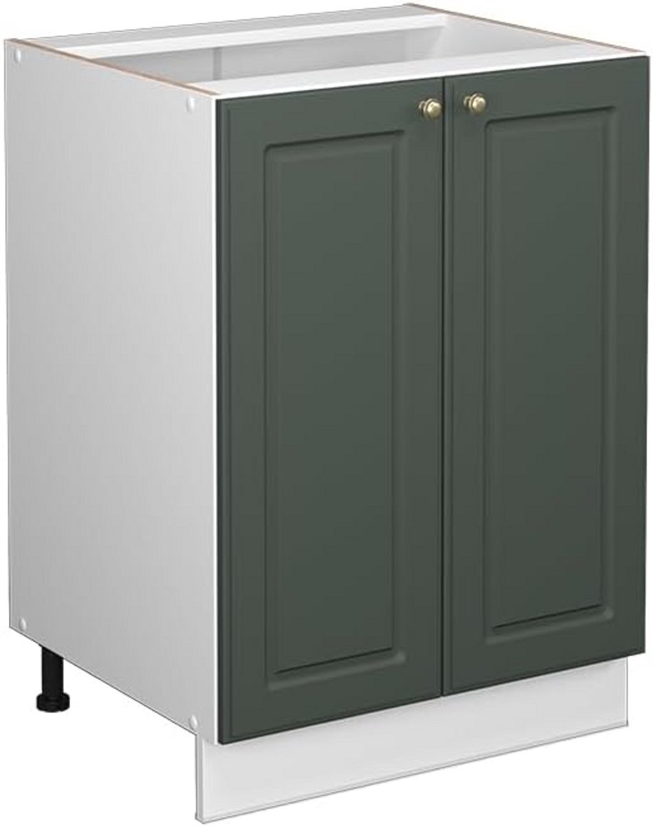 Keuken Onderkast 60 cm Groen/Wit Modulair Systeem Zonder Werkblad