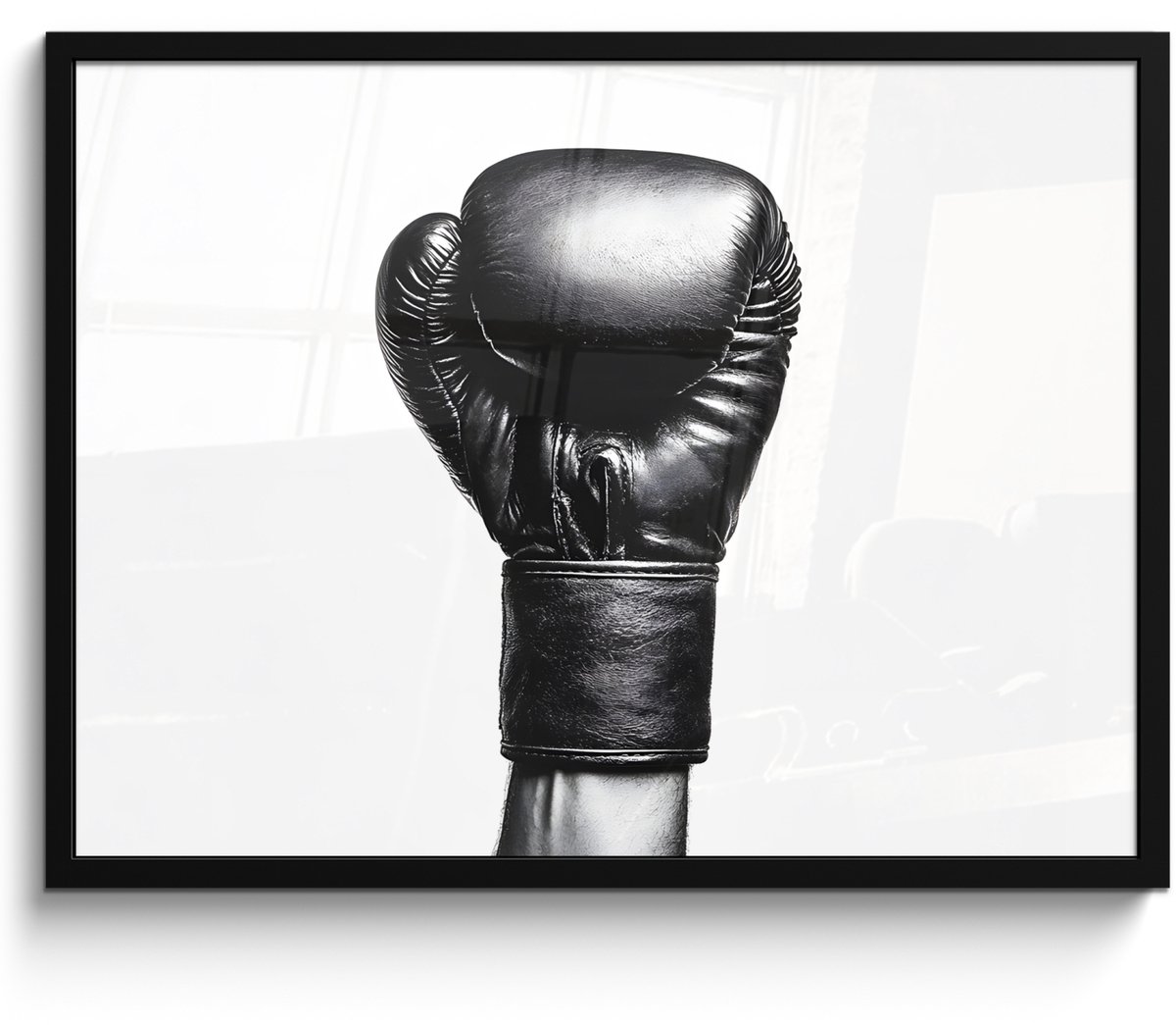 FrameYourWall Poster in lijst - Fotolijst 70x50 cm - Posters - Bokshandschoen - Zwart - Hand - Posterlijst zwart - Decoratie - Wanddecoratie woonkamer - Muurdecoratie slaapkamer