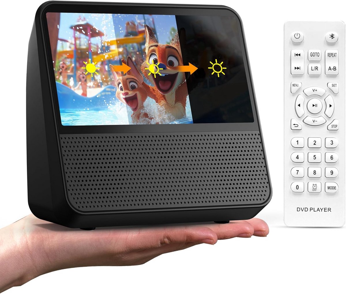 Draagbare DVD-speler voor Kinderen met Oplaadbare Batterij en Bluetooth