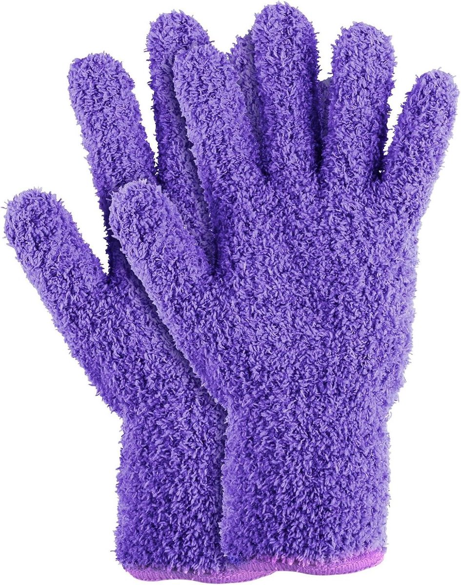 Stofhandschoenen voor auto en huis - 2 stuks - Microvezel - Reiniging - Herbruikbaar - Paars