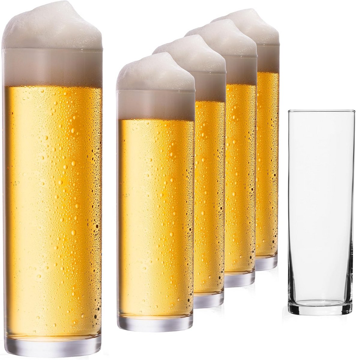Set van 6 Bierpullen van Glas - 200 ml - Vaatwasmachinebestendig