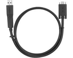 1M USB-C Mannelijke Schroef naar USB-C Mannelijke Kabel met USB-A Tether