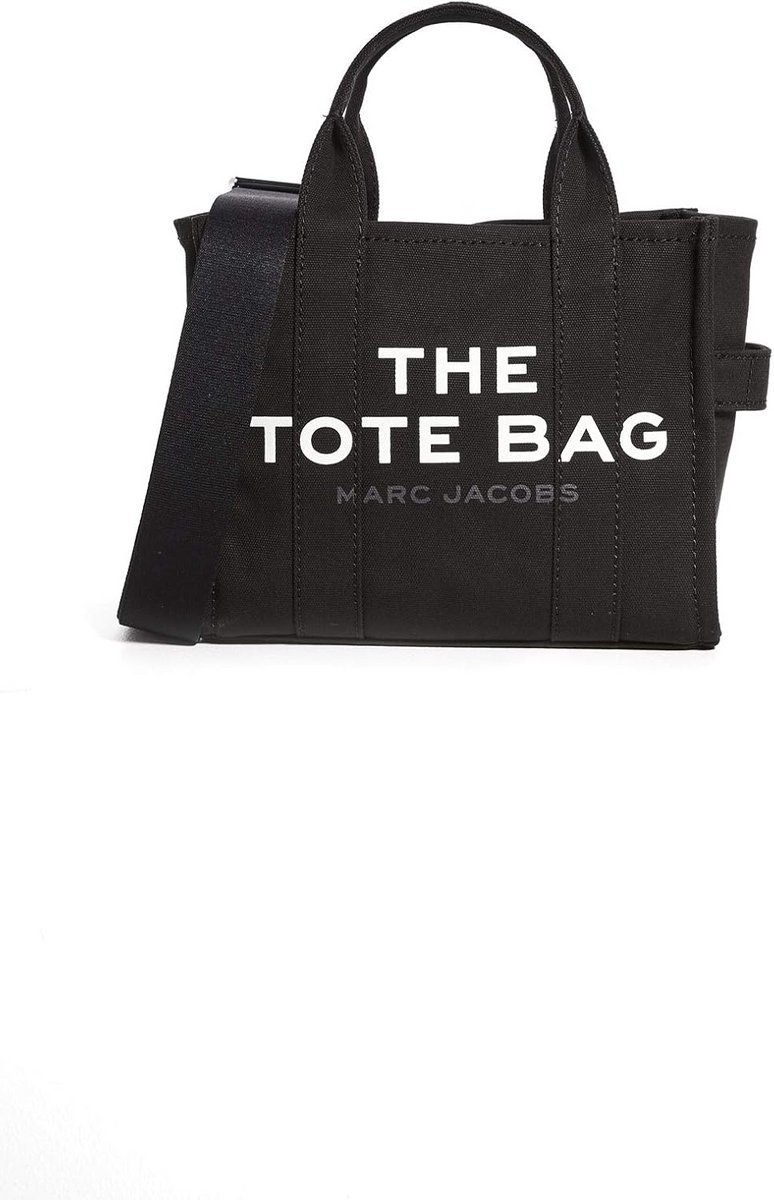 Kleine Tote Bag in Zwart van Katoen-Linnen