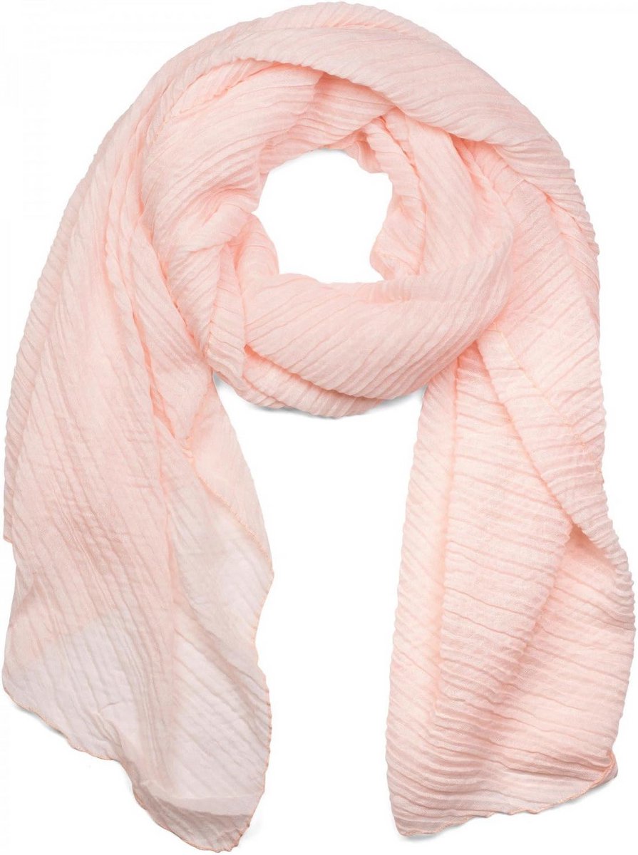 Geplooide sjaal voor dames - Crinkle afwerking - 96 x 192 cm - Zacht katoen viscose mengsel