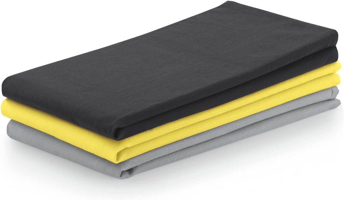 Set van 3 Katoenen Keukendoeken Glad 50x70 cm Antracietgrijs