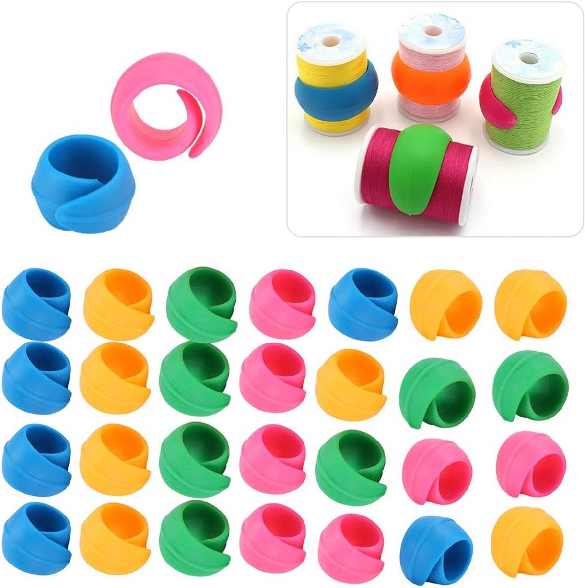 40 Stuks Kleurrijke Draad Spoel Clips - Organizers voor Naai- en Borduur Garen