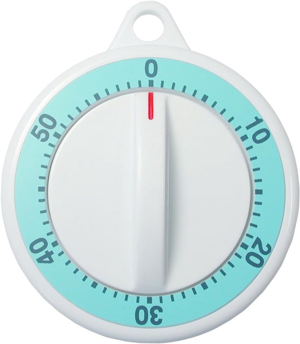 Wijzerplaat Timer - Keuken Timer - Koken & Bakken - Mechanisch Opwindbaar - 6.4 x 7.6 cm - Blauw