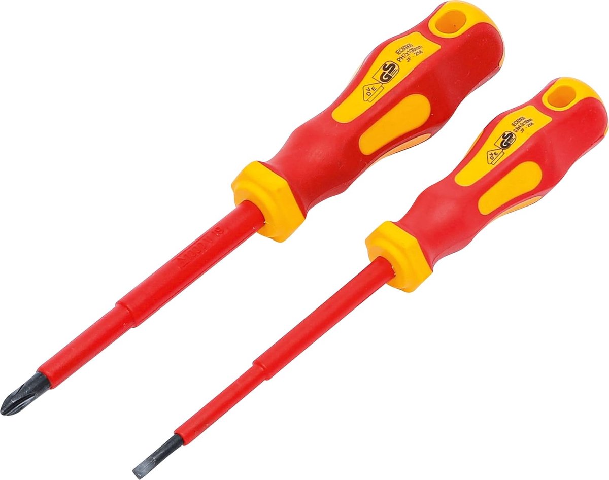 Schroevendraaierset VDE - Gereedschap Set - Veilig Klussen - 2 Componenten Handgreep - 100 mm Lengte