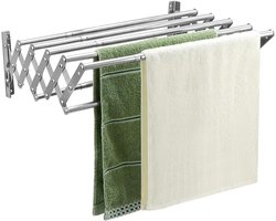 Florixa® Wanddroogrek Inklapbaar - Wanddroogrek - Zilver - 43cm x 5cm x 12cm
