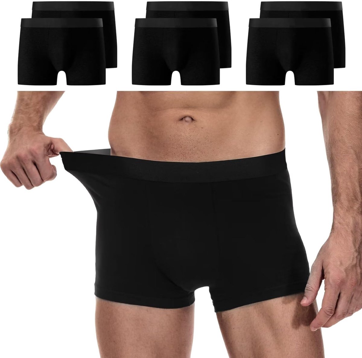 6-Pack Boxershorts Heren Katoen - Comfortabele Onderbroeken Zonder Kriebel Labels