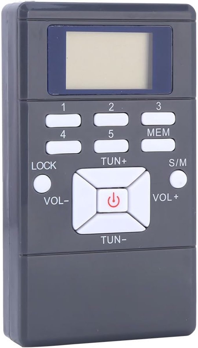 Draagbare Mini Radio - Digitale Ontvanger - Muziek Luisteren - Compact Formaat - 9.4 x 5.4 cm - Grijs