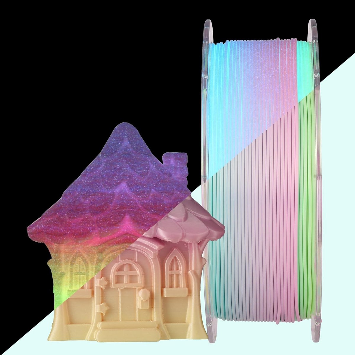 3D Print Filament - Zijde PLA - Modelbouw - Maanregenboog Effect - 1 kg