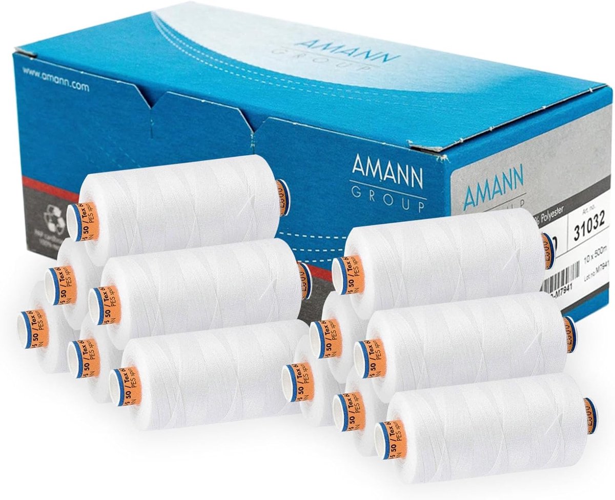 Sterk Polyester Naaigaren Maat 50 Wit - Universeel voor Naaimachine en Leer