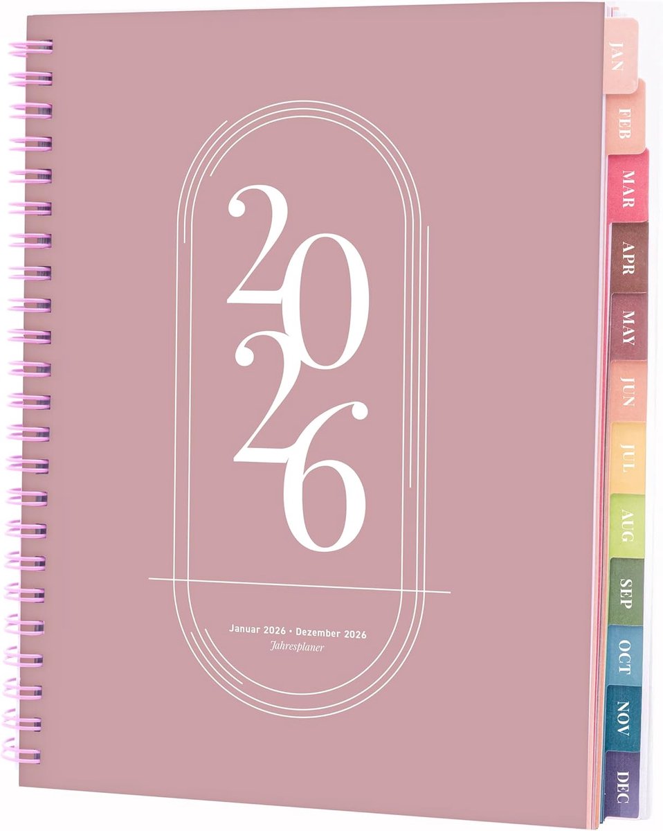 Weekplanner 2026 - Jaarplanner Maandplanner - Afspraken Plannen - Flexibele Omslag Notitiepagina's - 20 x 15 cm - Roze