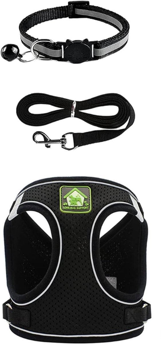 White-Label® Kattenharnas - Kattenrugzak - Zwart