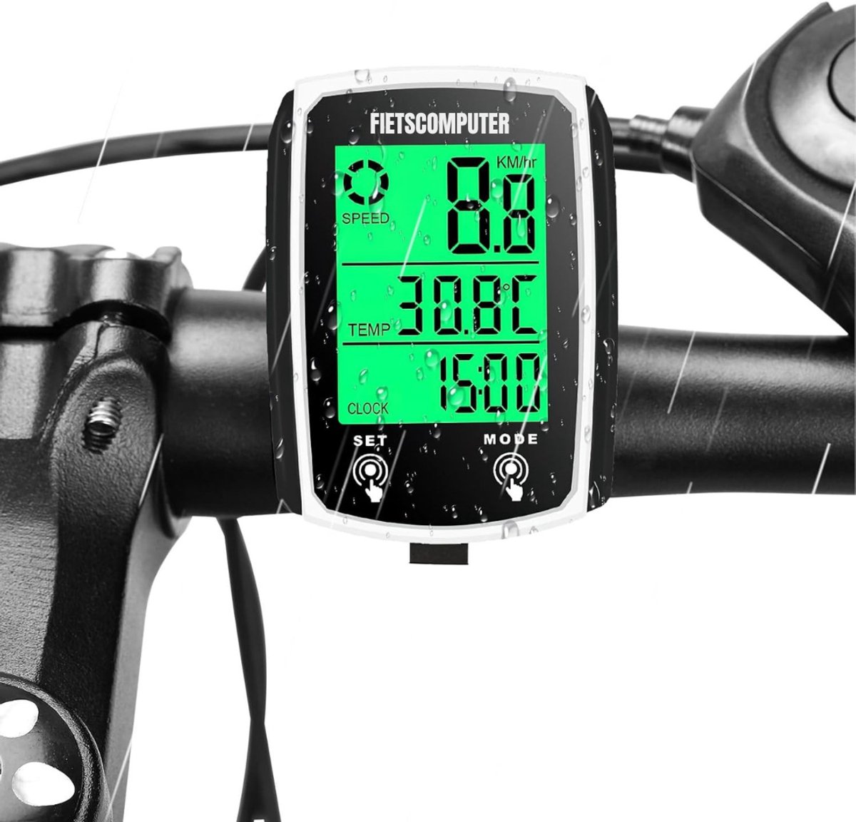 Quvo® Kilometerteller Fiets - Kilometerteller - Wit- 6cm x 5cmx 2cm; 50 g