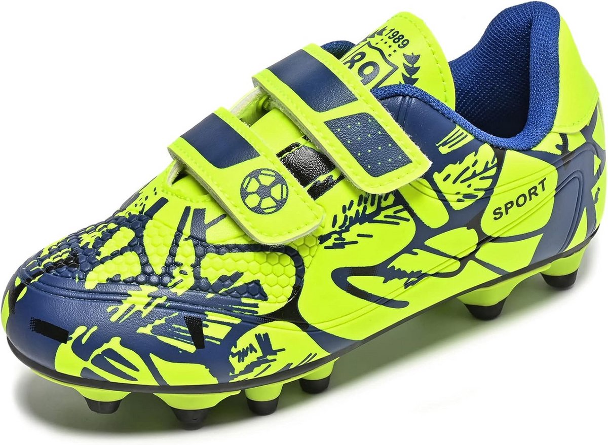 Kind Voetbalschoenen Jongens & Meisjes - Met Klittenband voor Gras en Kunstgras - Maat 28-37