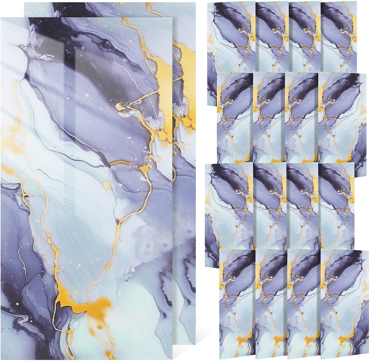 20 Stuks Zelfklevende Marmertegels – 60x30 cm Wandpanelen – Plaktegels voor Woonkamer, Slaapkamer, Hotel & Kantoor